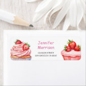 Stawberry Cupcakes Pink Girl Rücksendeadresse Labe (Insitu)