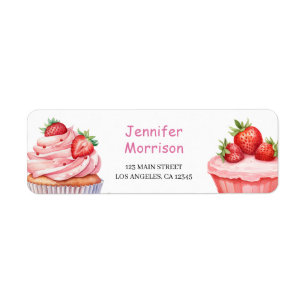 Stawberry Cupcakes Pink Girl Rücksendeadresse Labe