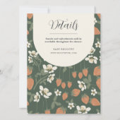 Stawberry Floral Baby Shower Einladung (Rückseite)