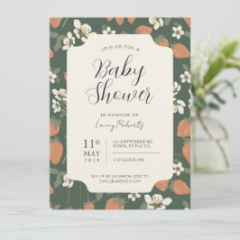 Stawberry Floral Baby Shower Einladung