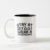 Stay at Funny Software Developer Gift Programer Zweifarbige Tasse (Links)