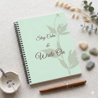 Stay Calm & Write On Minimal Aesthetic Notebook Notizblock