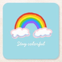 Stay colorful rechteckiger pappuntersetzer