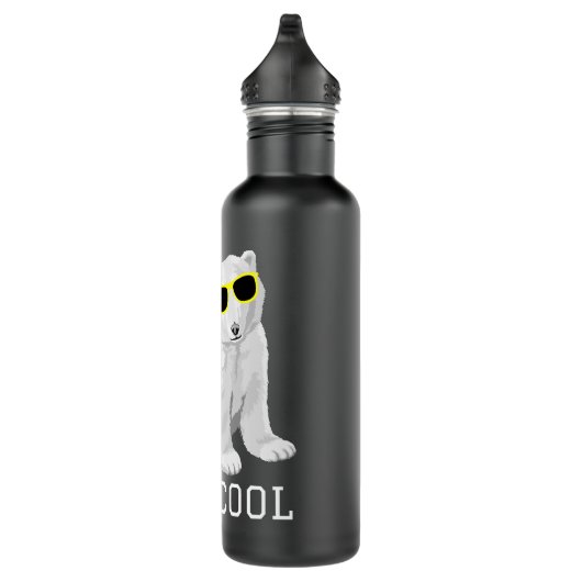 Stay Cool Cute Baby Polar Bear Cub With Sunglasses Edelstahlflasche (Rechts)