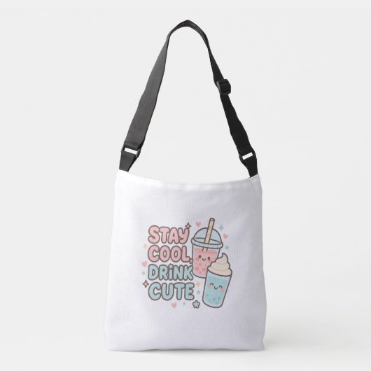 Stay Cool,Drink Cute–Trendy Summer Quote Tragetaschen Mit Langen Trägern (Vorderseite)