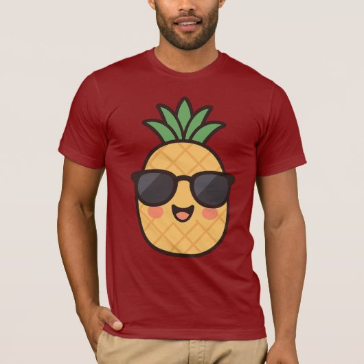 Stay Cool – Kawaii Pineapple Summer Design T-Shirt (Vorderseite)