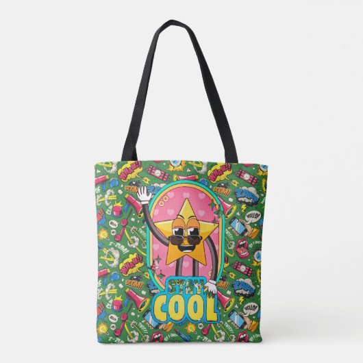 Stay Cool Pop Art Pattern Tote Tasche (Rückseite)