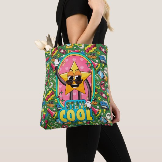 Stay Cool Pop Art Pattern Tote Tasche (Von Nahem)