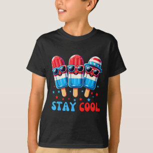 Stay Cool Popsicle 4. Juli Jungen Männer USA Ameri T-Shirt