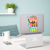 Stay Cool Retro Star Pop Sticker (Laptop auf Schreibtisch)