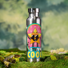 Stay Cool Retro Star Water Bottle Trinkflasche