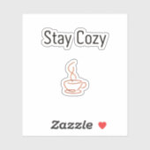 Stay Cozy Custom-Cut Vinyl Sticker | Minimal Aesth (Blatt)