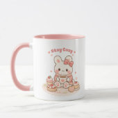 Stay Cozy Cute Bunny Rabbit Sweet Pink Tasse (Links)