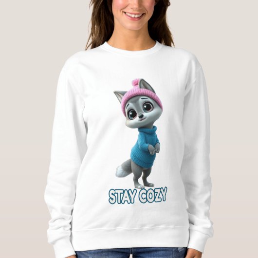 Stay Cozy Cute Winter Fox adorable Cold Weather An Sweatshirt (Vorderseite)