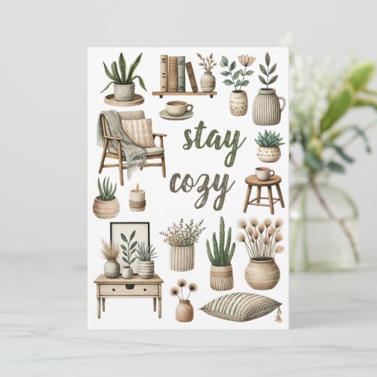 Stay cozy- Wohlfühl Einladung (Stehend Vorderseite)