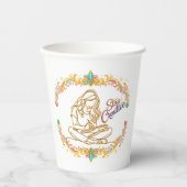 Stay Creative Gold Line Art 8oz Papiertasse | Küns Pappbecher (Vorderseite)