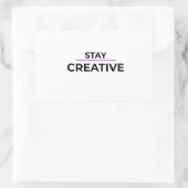 Stay Creative Minimalist Typography Die-Cut  Rechteckiger Aufkleber (Tasche)