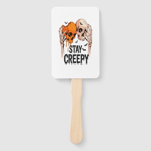 Stay Creepy PNG, Retro Skull Halloween Fächer (Vorderseite)