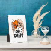 Stay Creepy PNG, Retro Skull Halloween Fotoplatte (Seite)