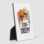 Stay Creepy PNG, Retro Skull Halloween Fotoplatte (Seite)