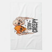 Stay Creepy PNG, Retro Skull Halloween Geschirrtuch (Vertikal)
