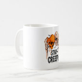Stay Creepy PNG, Retro Skull Halloween Kaffeetasse (Vorderseite Links)