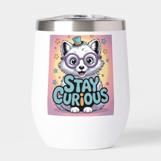 Stay Curious – Cute Cartoon Fox with Glasses (Vorderseite)