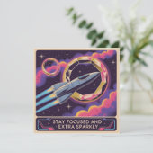 Stay Focused And Extra Sparkly Einladung (Stehend Vorderseite)