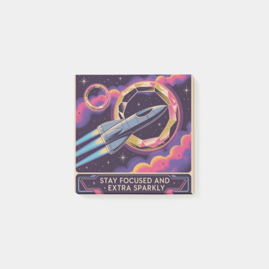 Stay Focused And Extra Sparkly Post-it Klebezettel (Vorderseite)