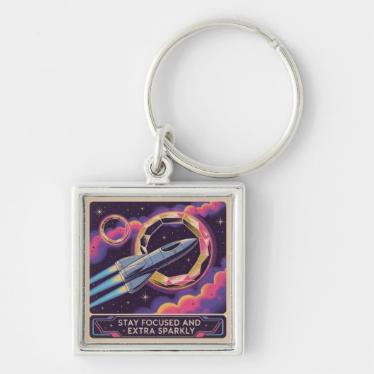 Stay Focused And Extra Sparkly Schlüsselanhänger (Vorne)