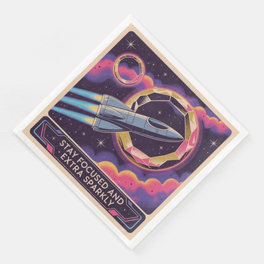 Stay Focused And Extra Sparkly Serviette (Ecke)