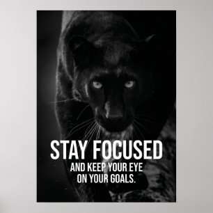Stay Focused - Hustle, Workout, Success - Panther  Poster