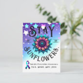 Stay For the Sunflowers Card Postkarte (Stehend Vorderseite)