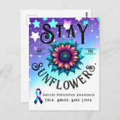 Stay For the Sunflowers Card Postkarte (Vorne/Hinten)