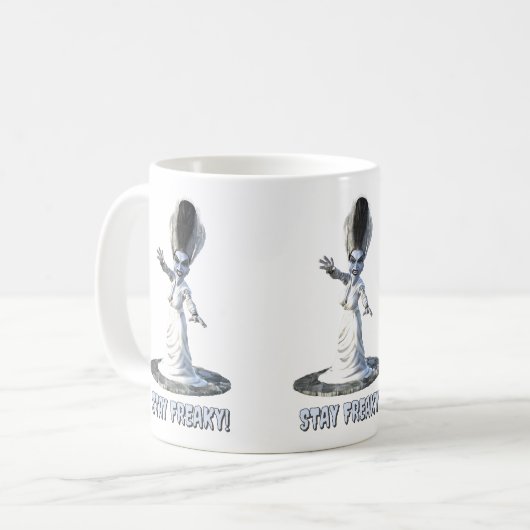 Stay Freaky! Bride of Frankenstein Kaffeetasse (Vorderseite Links)