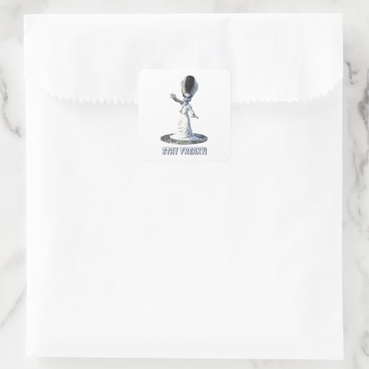 Stay Freaky! Bride of Frankenstein Quadratischer Aufkleber (Tasche)