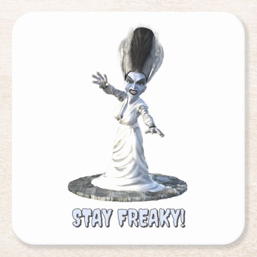 Stay Freaky! Bride of Frankenstein Rechteckiger Pappuntersetzer (Vorderseite)