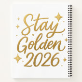 Stay Golden 2026 – Motivational Journal Notebook Notizblock (Rückseite)
