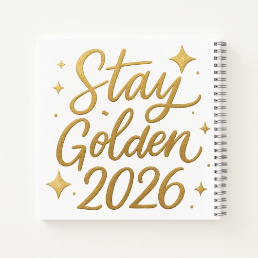 Stay Golden 2026 – Motivational Journal Notebook Notizblock (Rückseite)