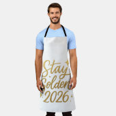Stay Golden 2026 – New Year Kitchen Apron Schürze (Getragen)