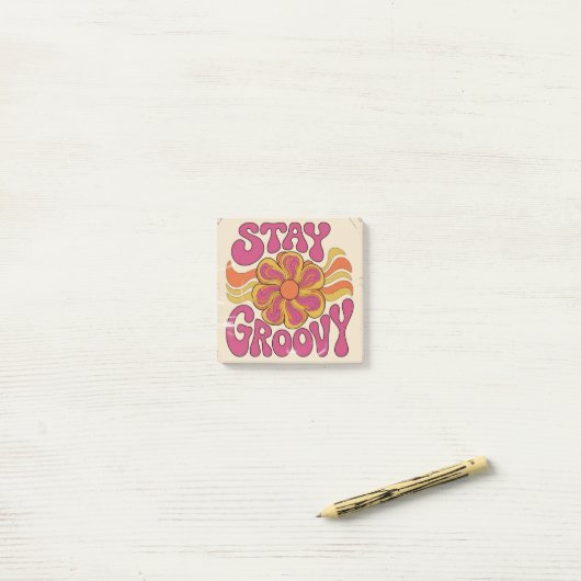 Stay Groovy Post-it Klebezettel (Auf Schreibtisch)