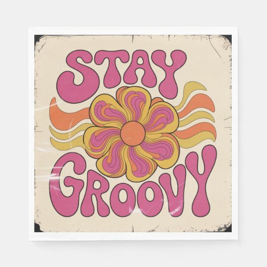 Stay Groovy Serviette (Vorderseite)