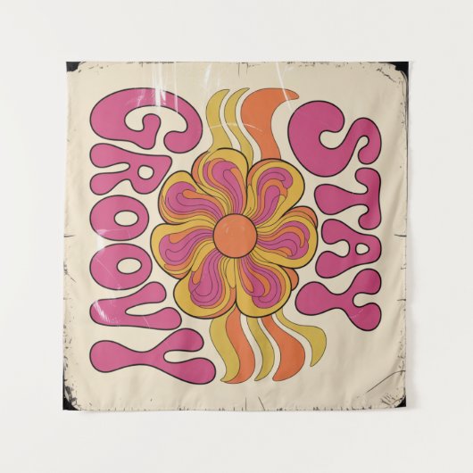 Stay Groovy Wandteppich (Vorderseite (Horizontal))