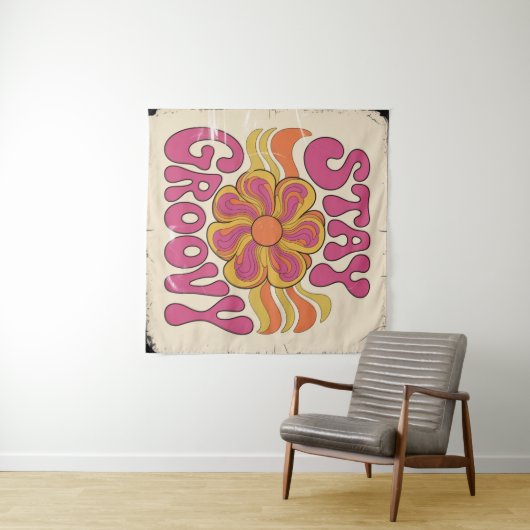 Stay Groovy Wandteppich (Beispiel (Horizontal))