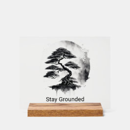 Stay Grounded Estilo Minimalista en Tinta Negra Acrylschild