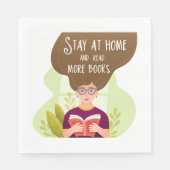 Stay Home Read More Books Book Lover Serviette (Vorderseite)