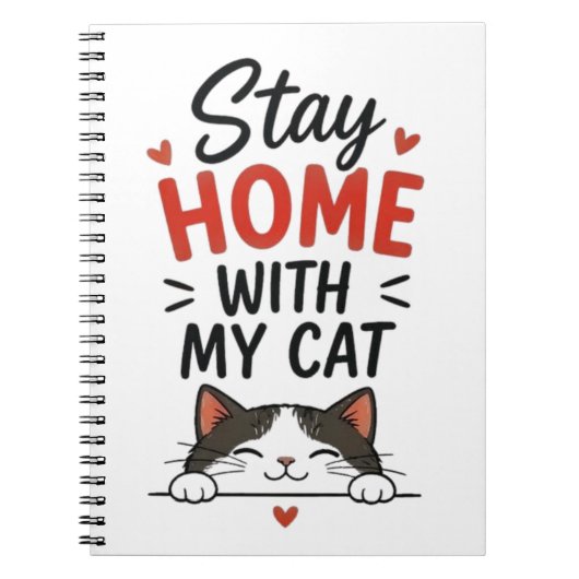 Stay Home With My Cat Cozy Introvert Cat Lover  Notizblock (Vorderseite)