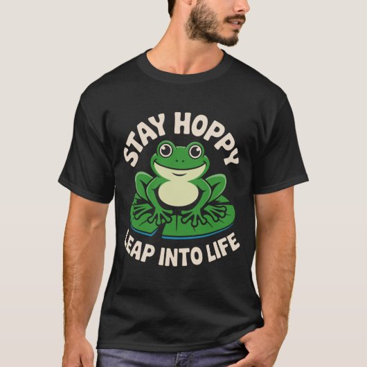 Stay Hoppy Frog Retro Tee (Vorderseite)