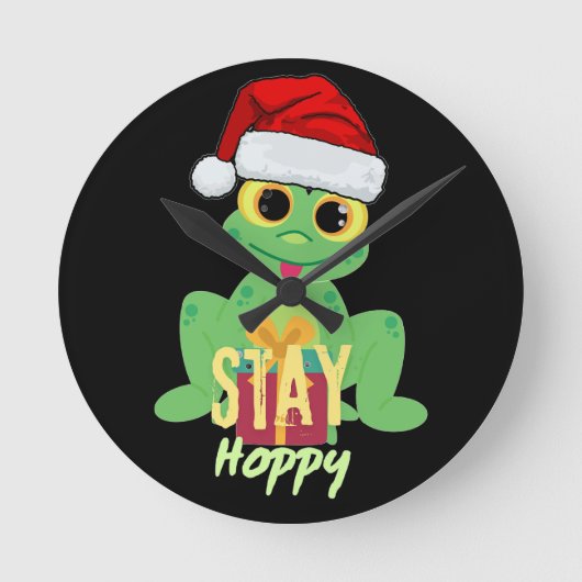 Stay Hoppy Runde Wanduhr (Vorderseite)