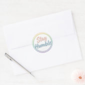 Stay Humble Pastel Quote Circle design Runder Aufkleber (Umschlag)